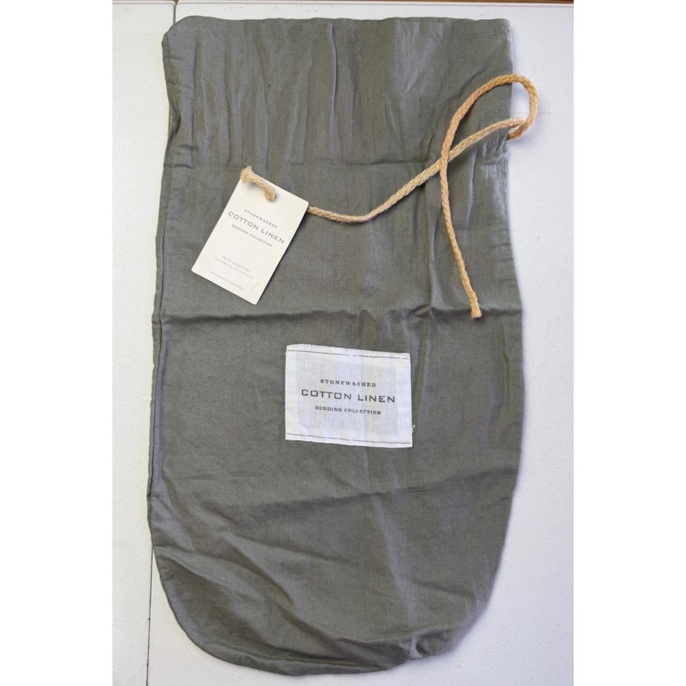 Restoration Hardware Stonewashed Linen Dust Gift Bag With Rope Ties 12" X  22"